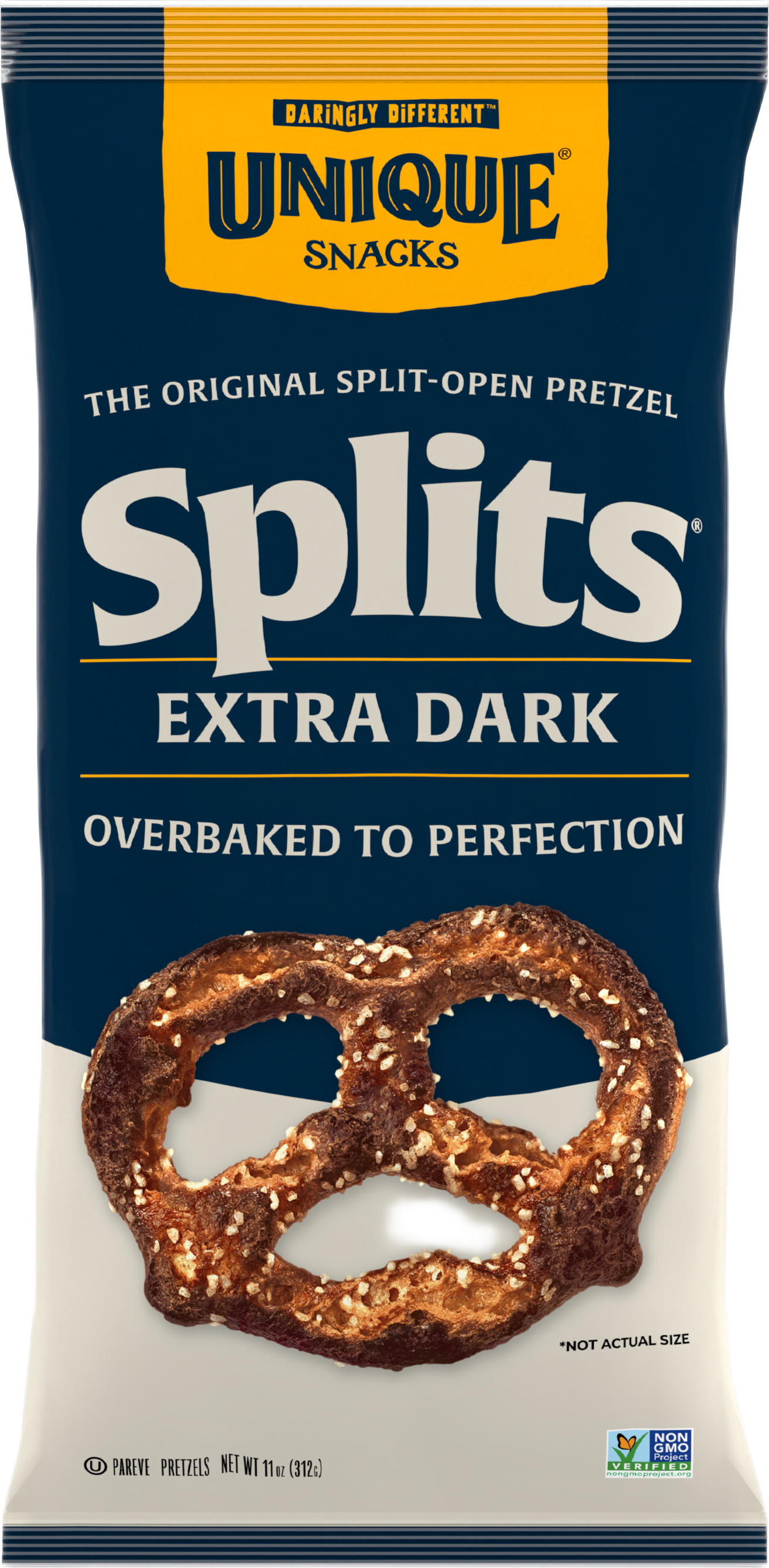 Unique Snacks Extra Dark Pretzels - deep charred finish for bold flavor